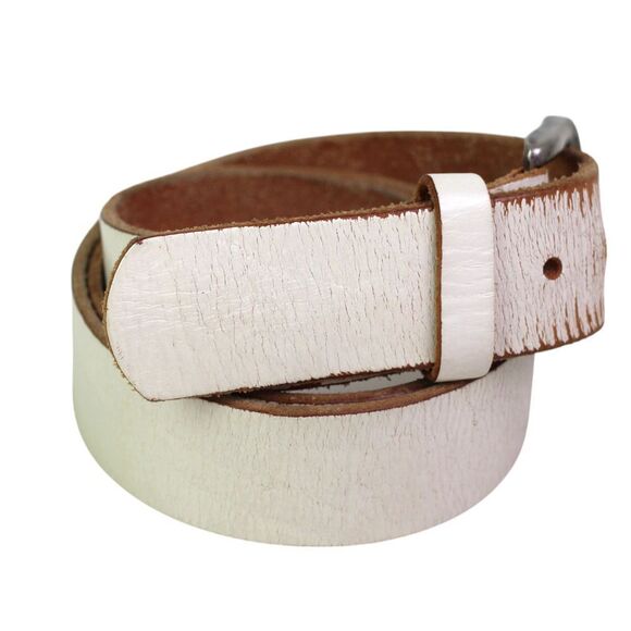 Mexico OFF WHITE GENUINE LEATHER 1 3/8"Wd CASUAL DRESS MEN'S BELT Sz 38 (Z3 - Picture 5 of 11